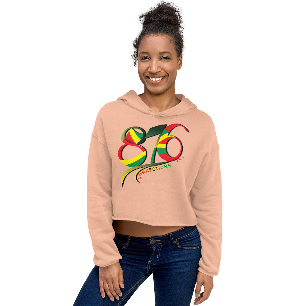 876Connections Crop Hoodie (Red, Green & Gold) 🇯🇲